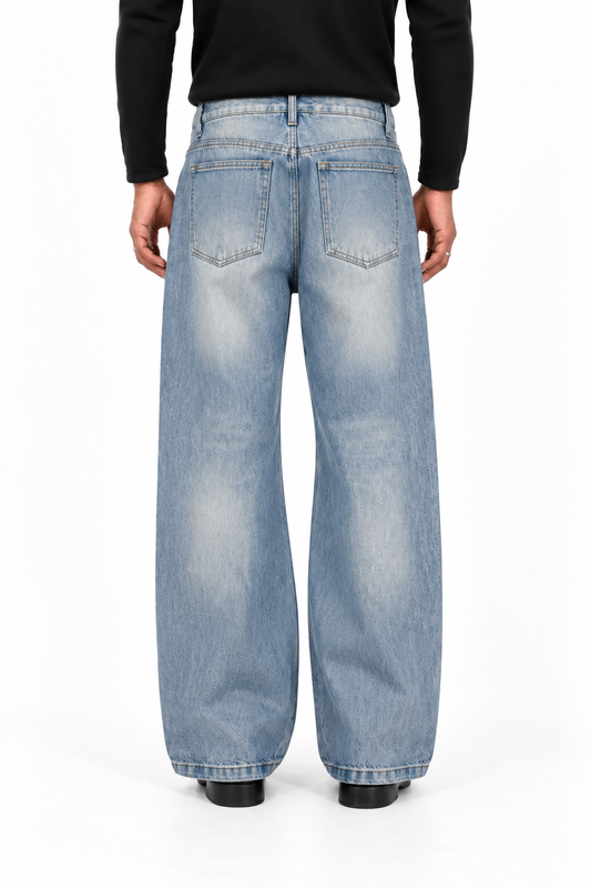 Vintage Washed Wide Leg Denim