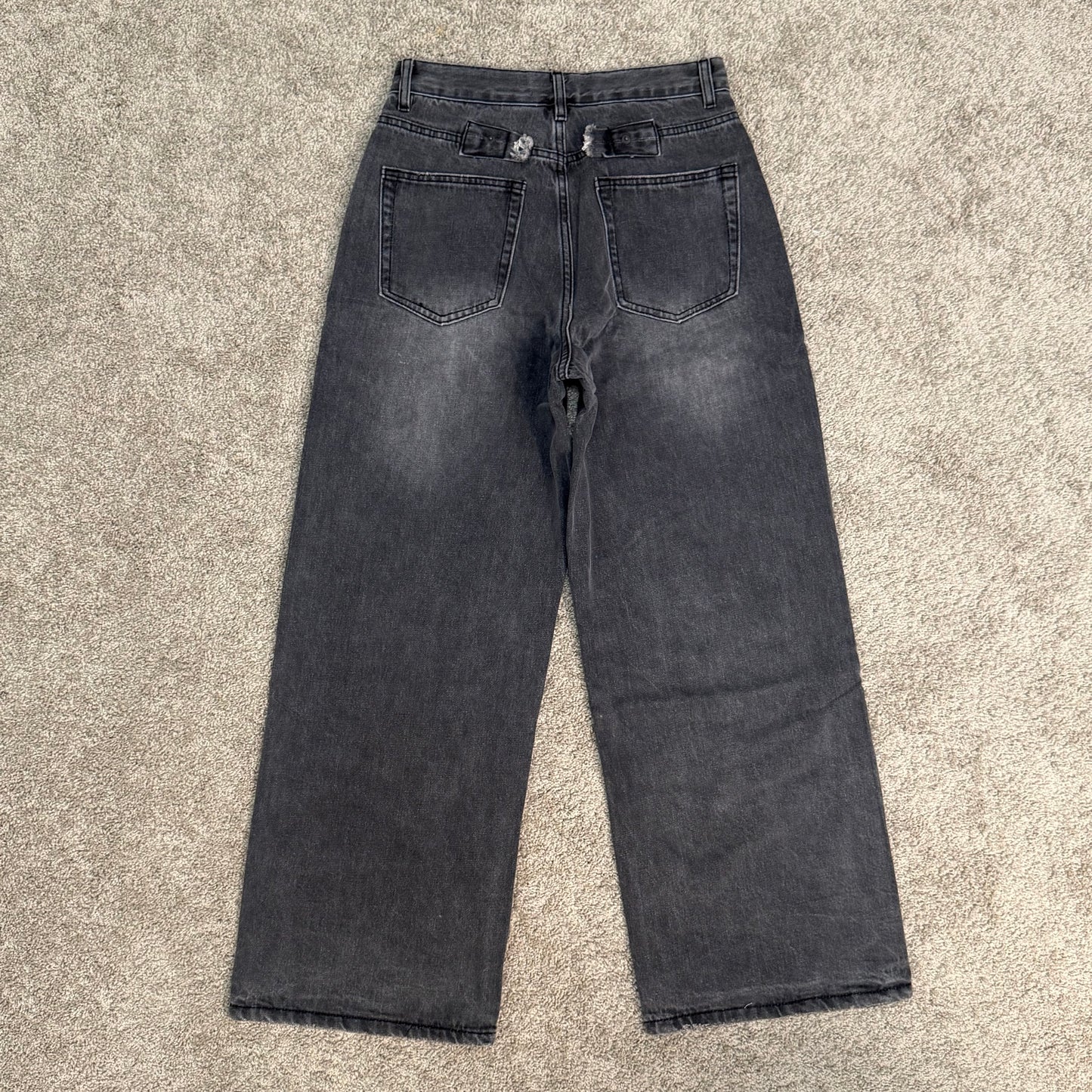 Washed Black Relaxed Denim Jeans
