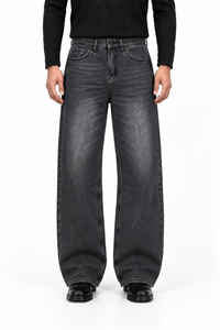 Washed Black Relaxed Denim Jeans
