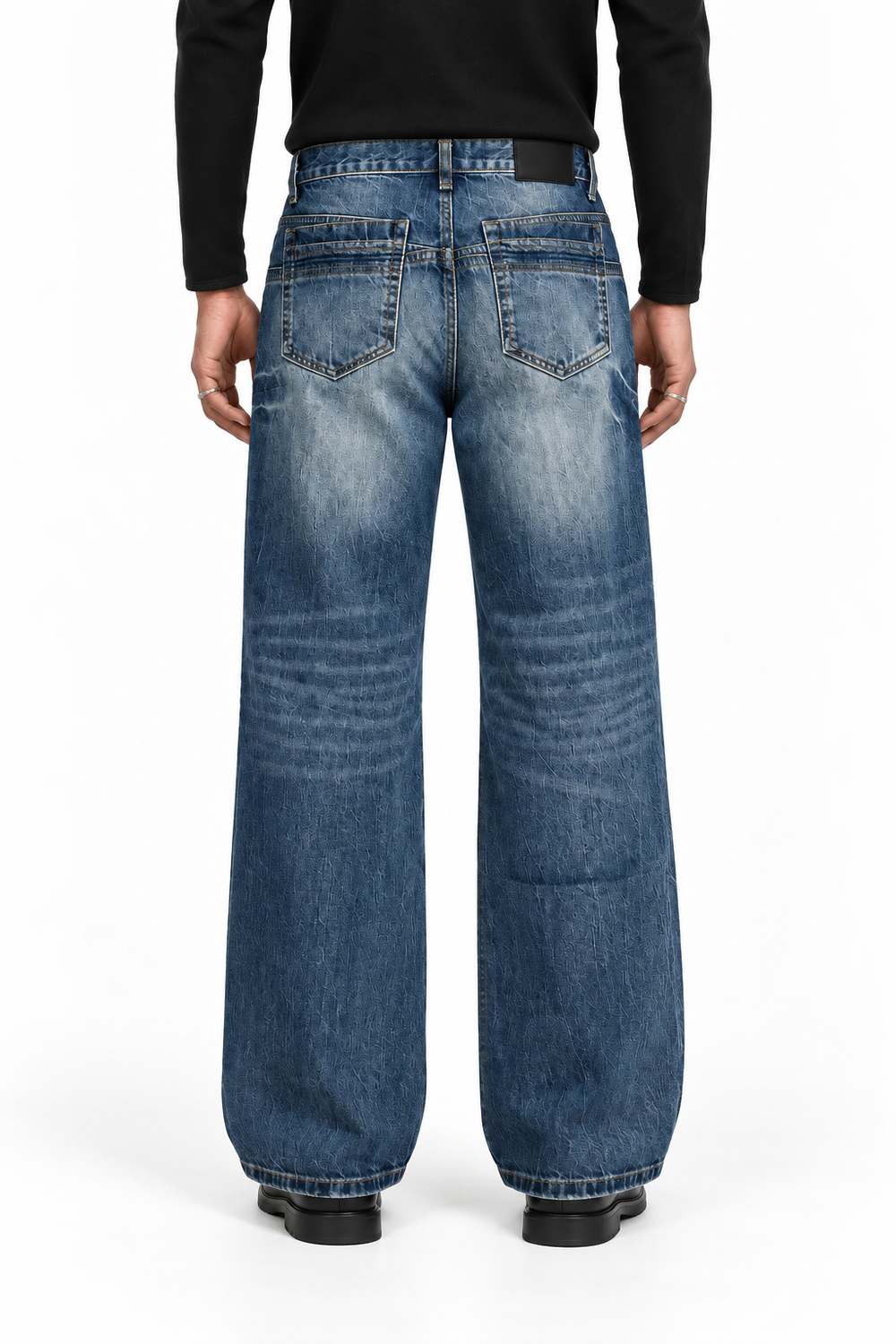 Vintage Fade Wide Leg Denim Jeans