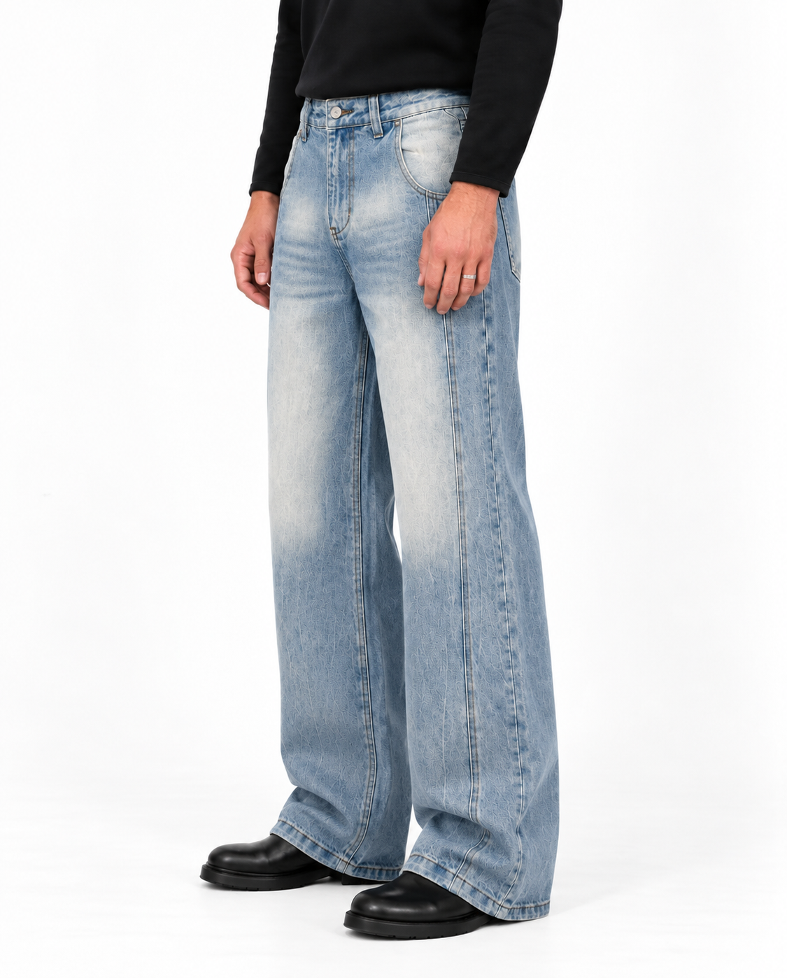 Vintage Washed Wide Leg Denim