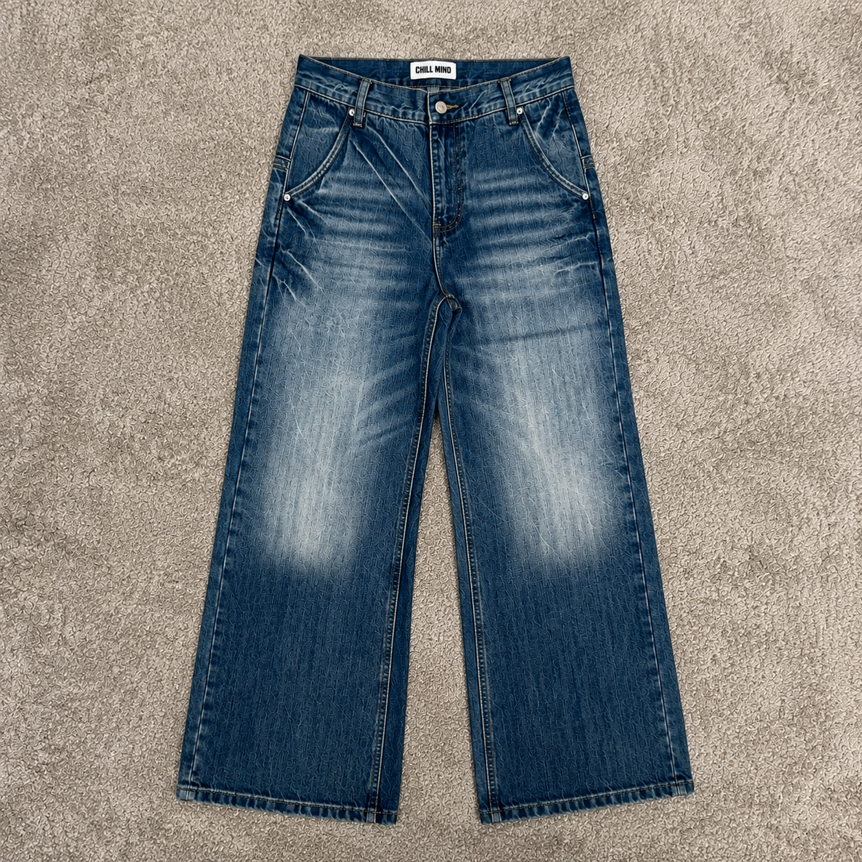 Vintage Fade Wide Leg Denim Jeans