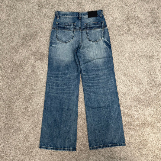 Vintage Fade Wide Leg Denim Jeans
