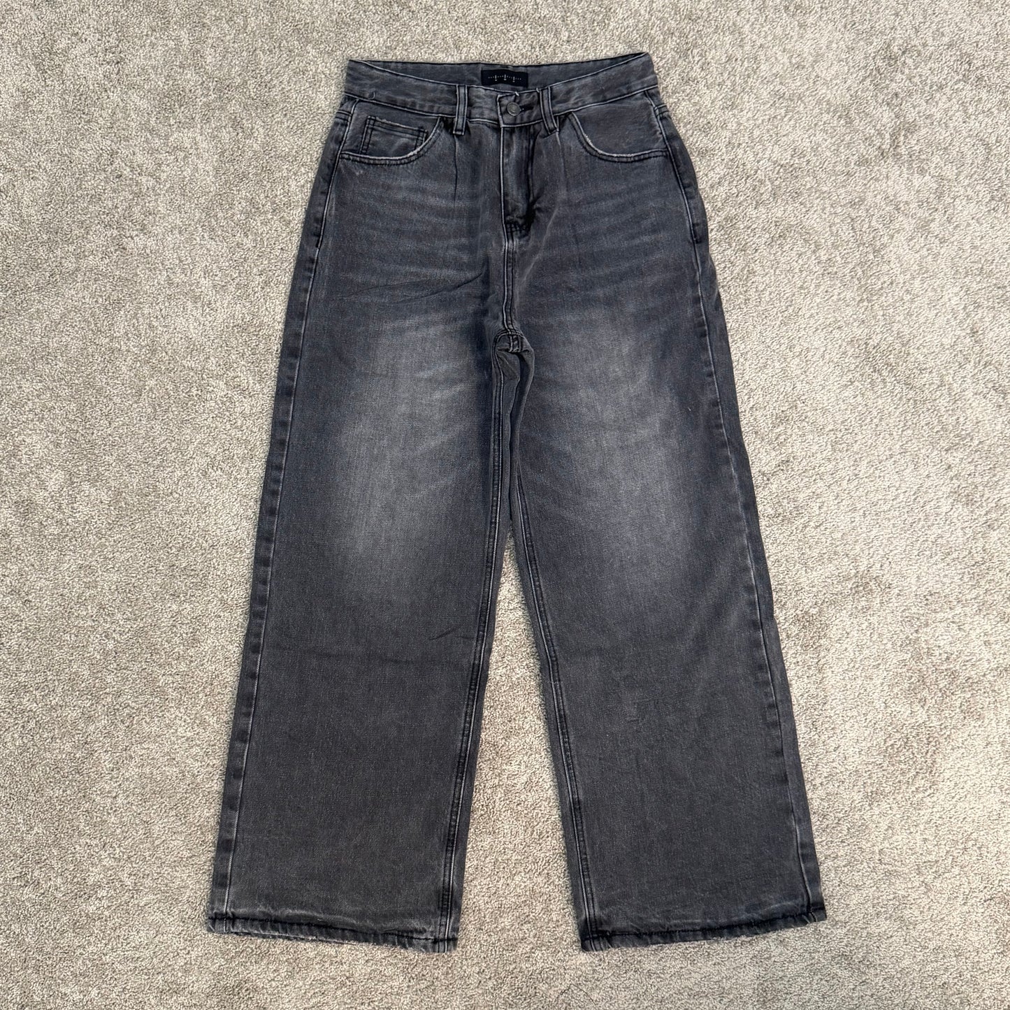 Washed Black Relaxed Denim Jeans